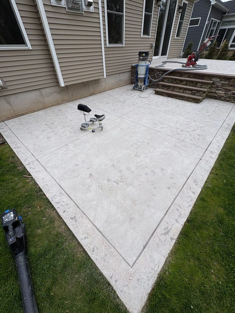 Concrete Prep for Double Broadcast Quartz – Penfield, NY